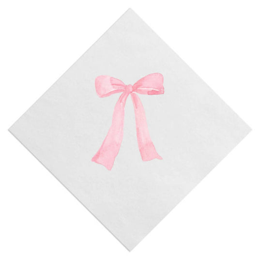Watercolor Bow Beverage Napkin