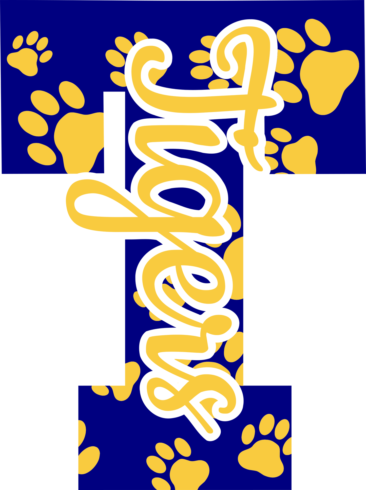 Tigers Navy and Gold Letter T DTF Transfer