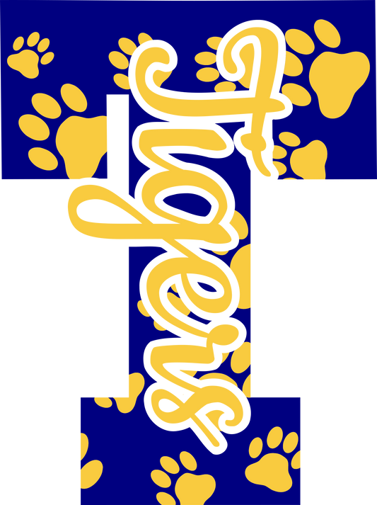 Tigers Navy and Gold Letter T DTF Transfer