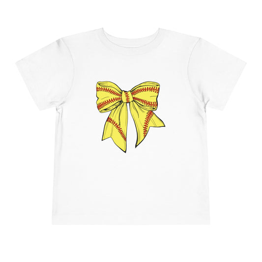 Softball Bow Toddler Tee