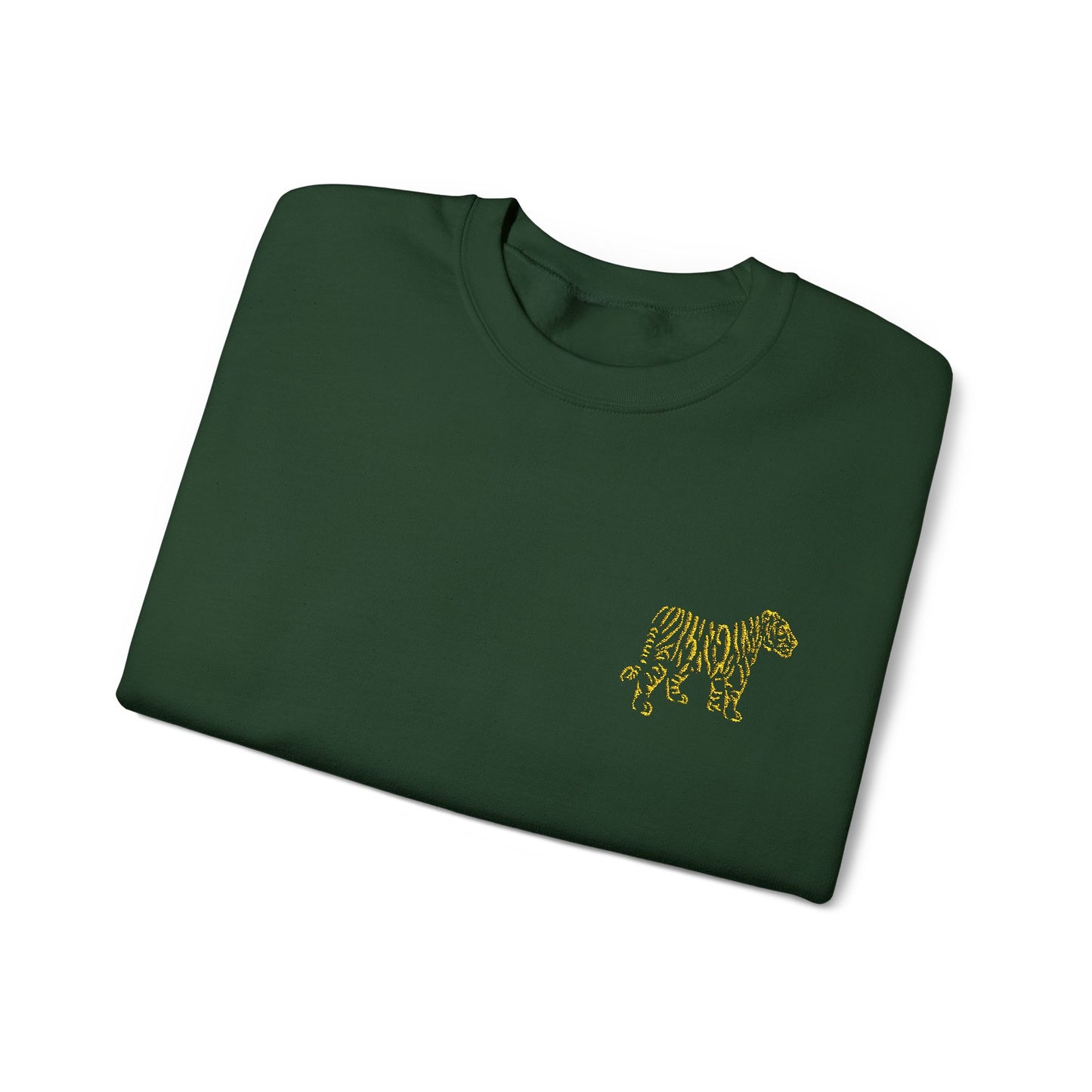 Yellow Embroidered Tiger Crewneck