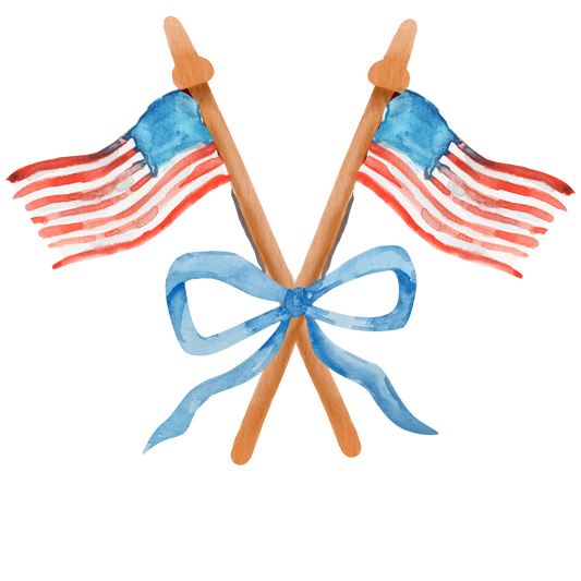 Flags with Bow DTF Transfer