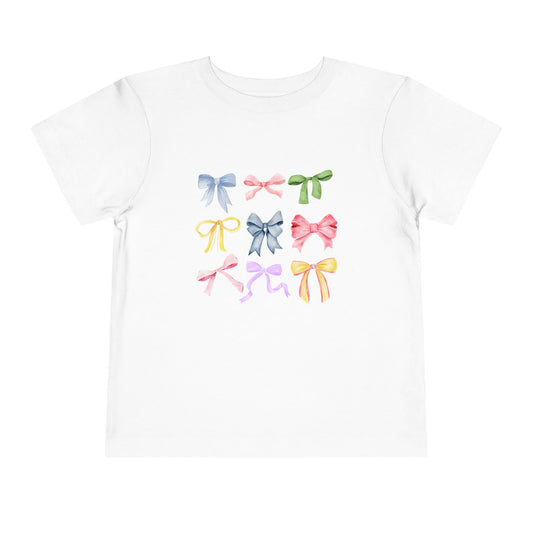 Toddler Colorful Bow Coquette Tee