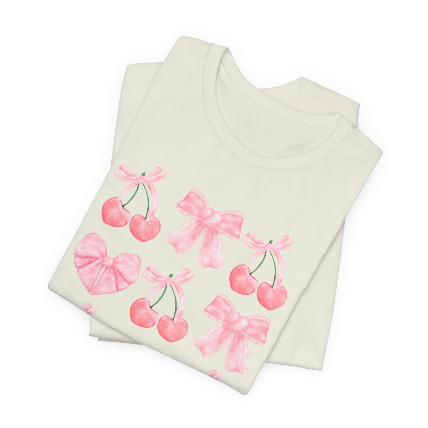 Pink Cherry Heart & Bow Tee