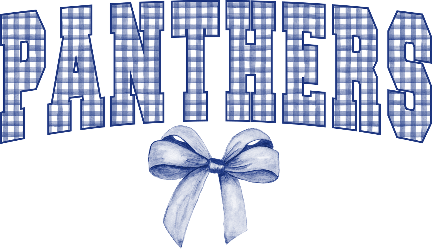 Panthers Gingham Bow DTF Transfer