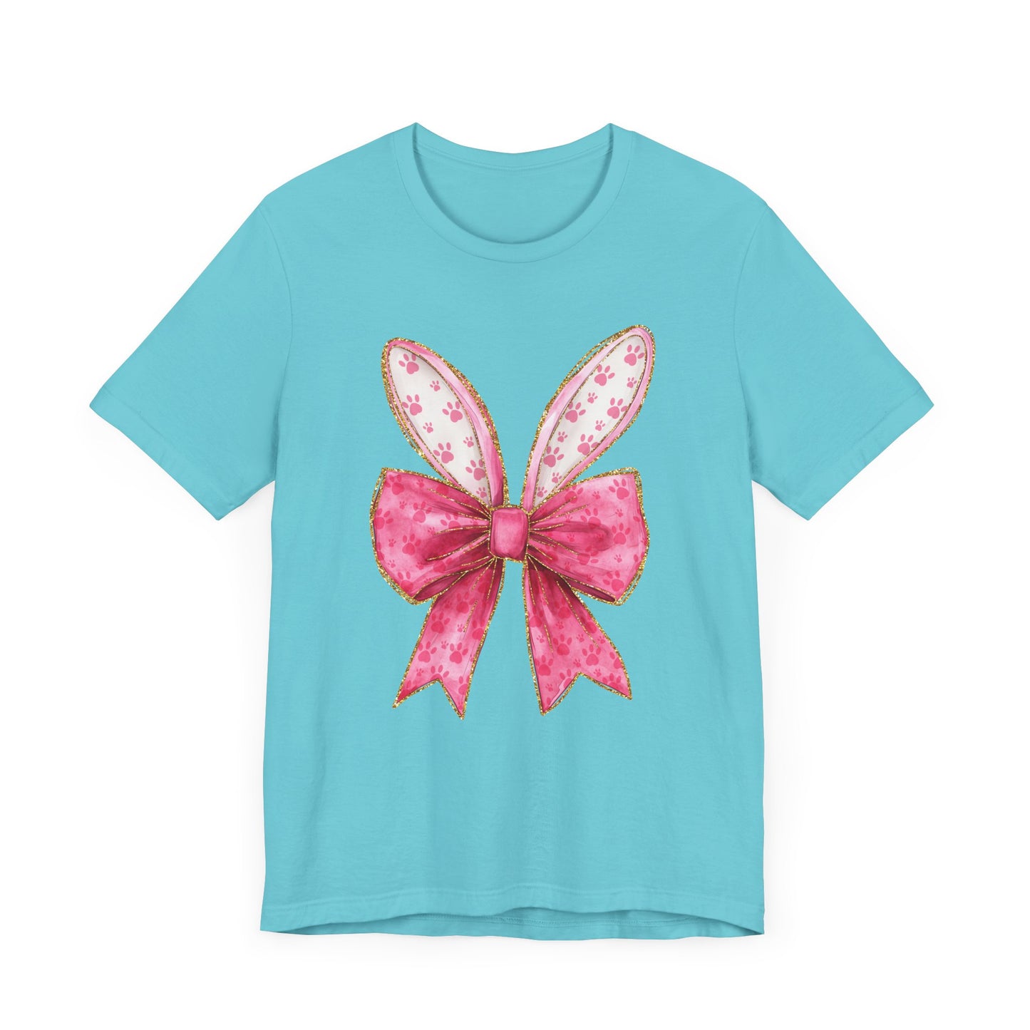Pink Bow Bunny Ears Adult Tee
