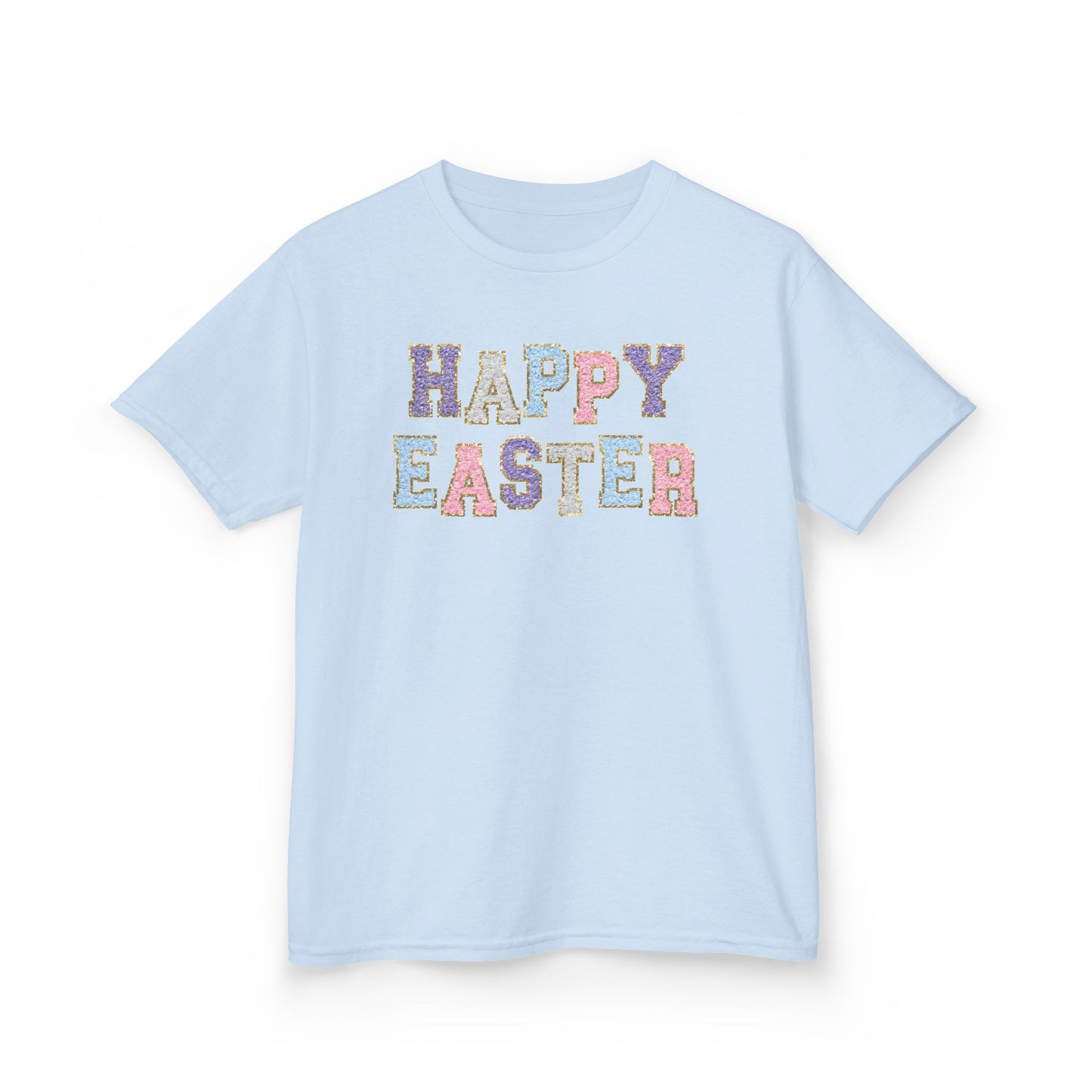 Faux Chenille Patch “Happy Easter” Youth Tee
