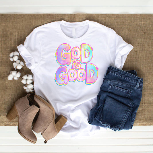Neon God is Good DTF Transfer