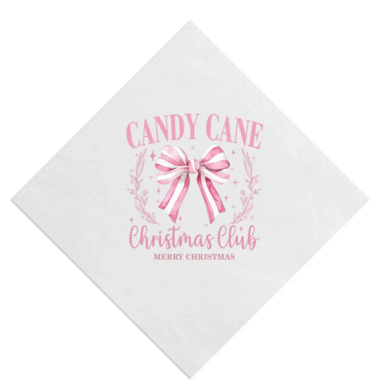 Candy Cane Christmas Club Beverage Napkin
