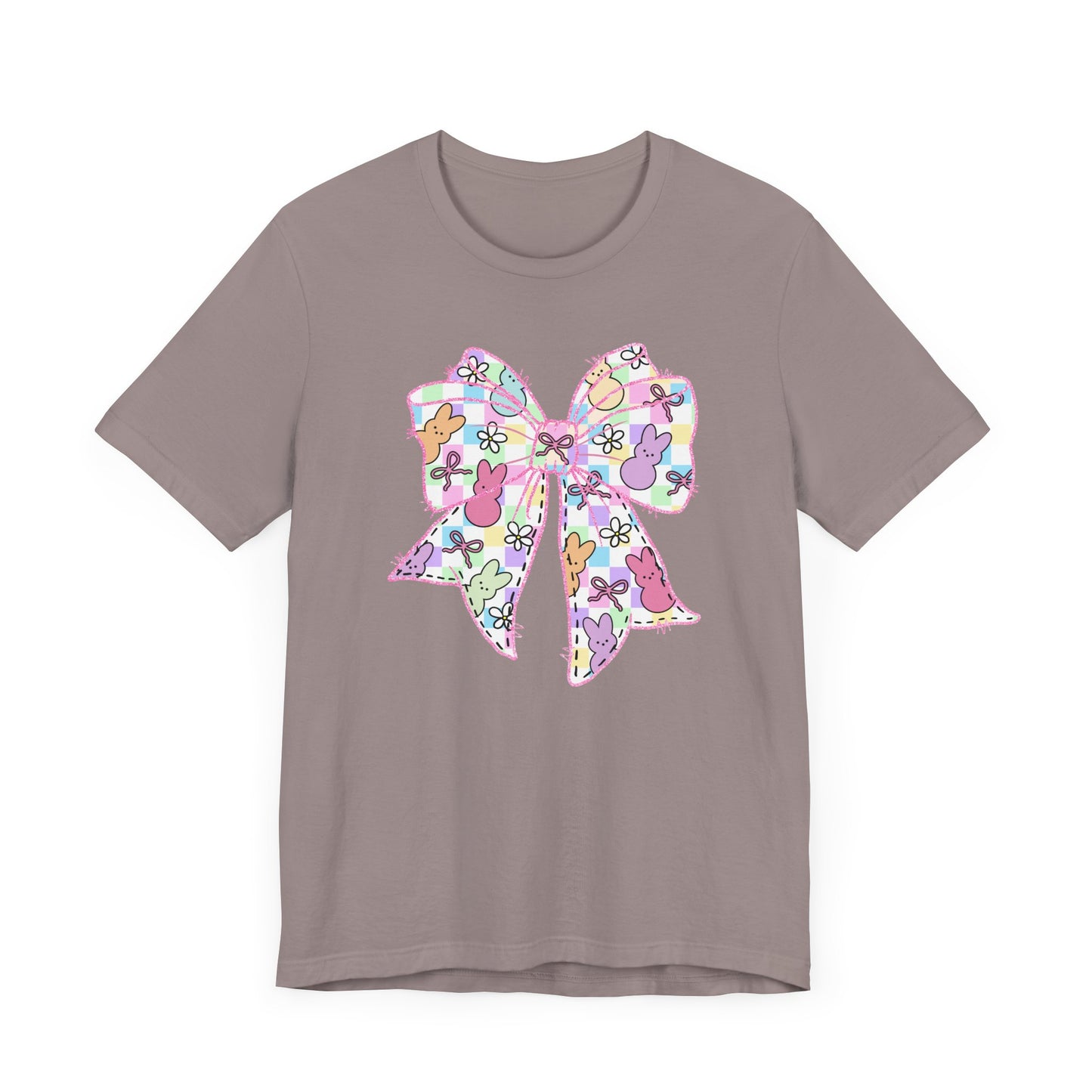 Easter Peeps Coquette Bow Adult Tee