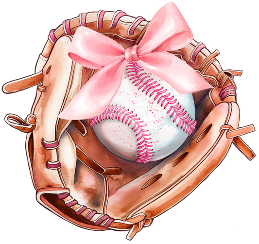 Baseball Glove Bow DTF Transfer