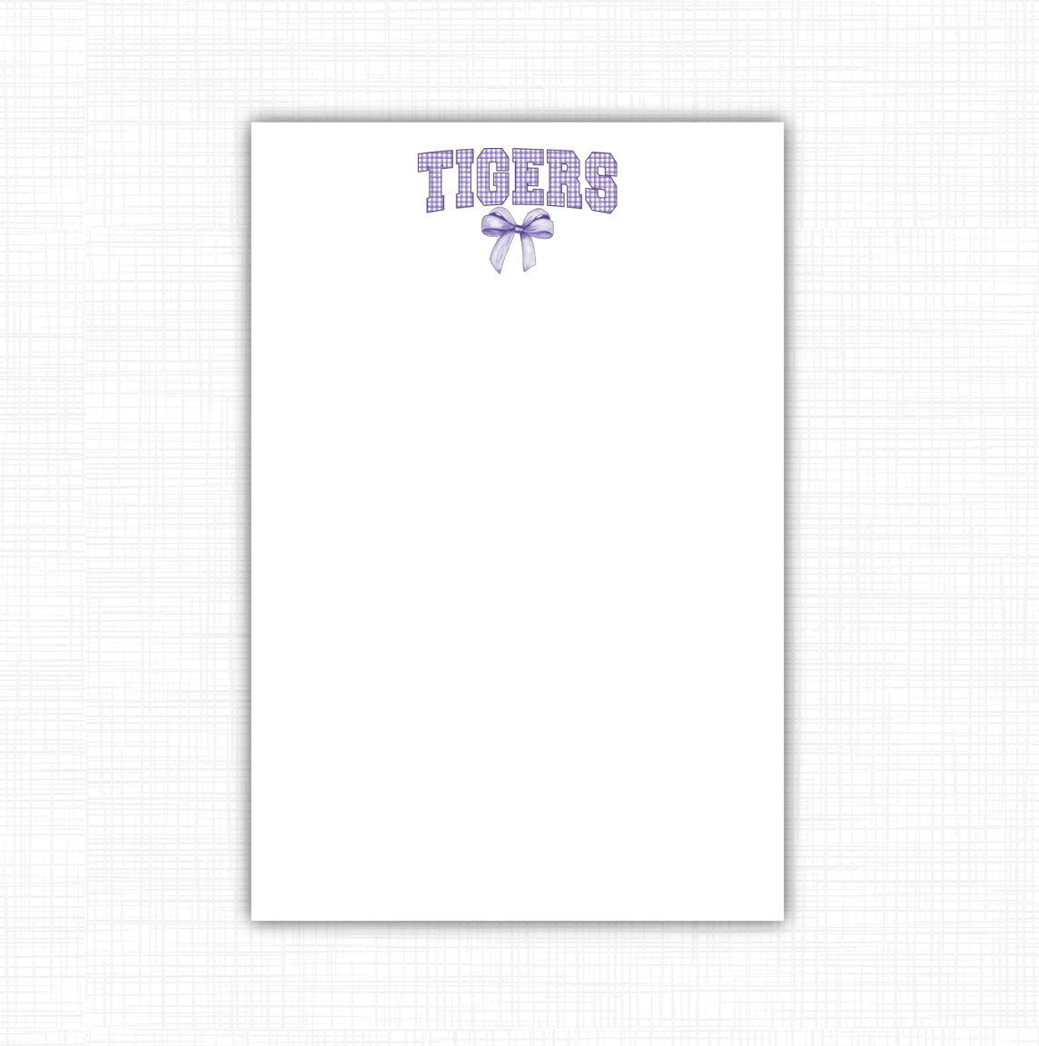 Tigers Gingham Bow Notepad