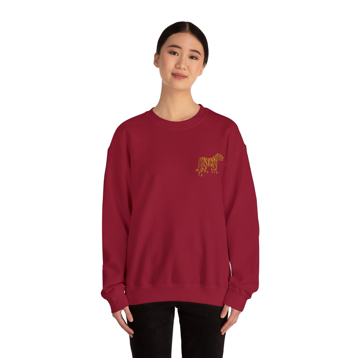 Yellow Embroidered Tiger Crewneck