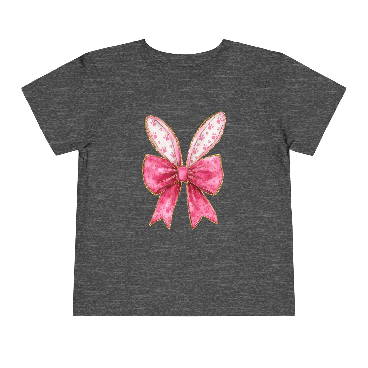 Pink Bow Bunny Ears Toddler Tee