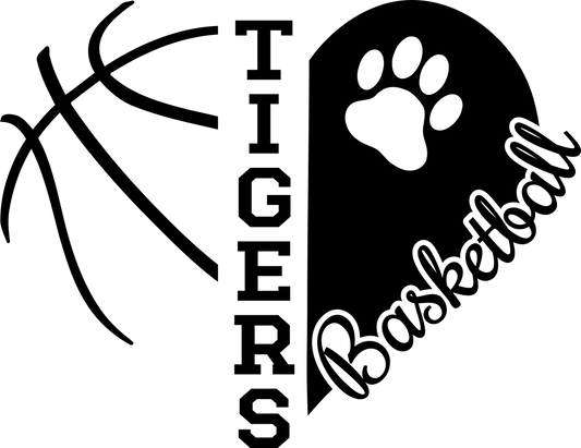 Tigers Basketball Heart DTF Transfer