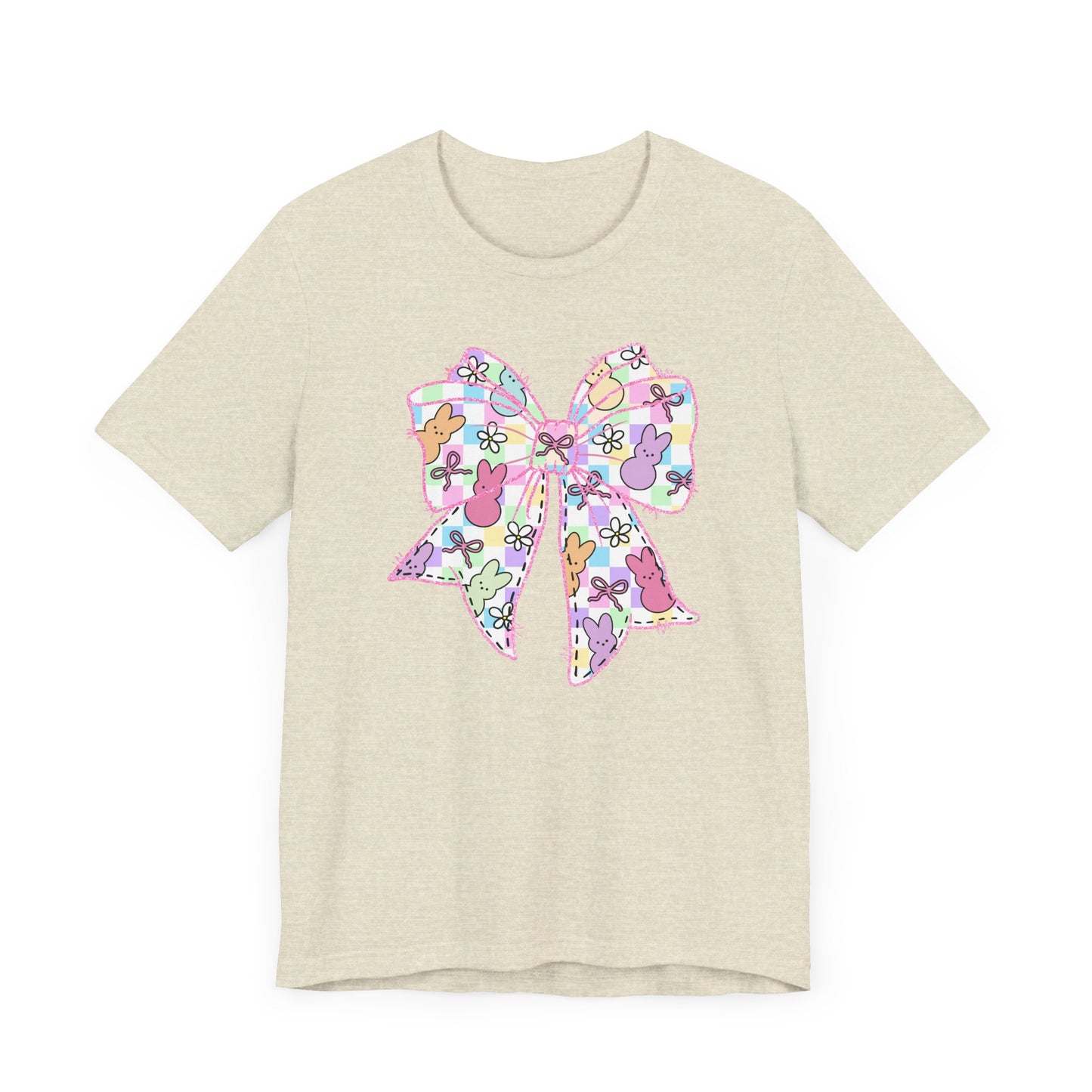 Easter Peeps Coquette Bow Adult Tee