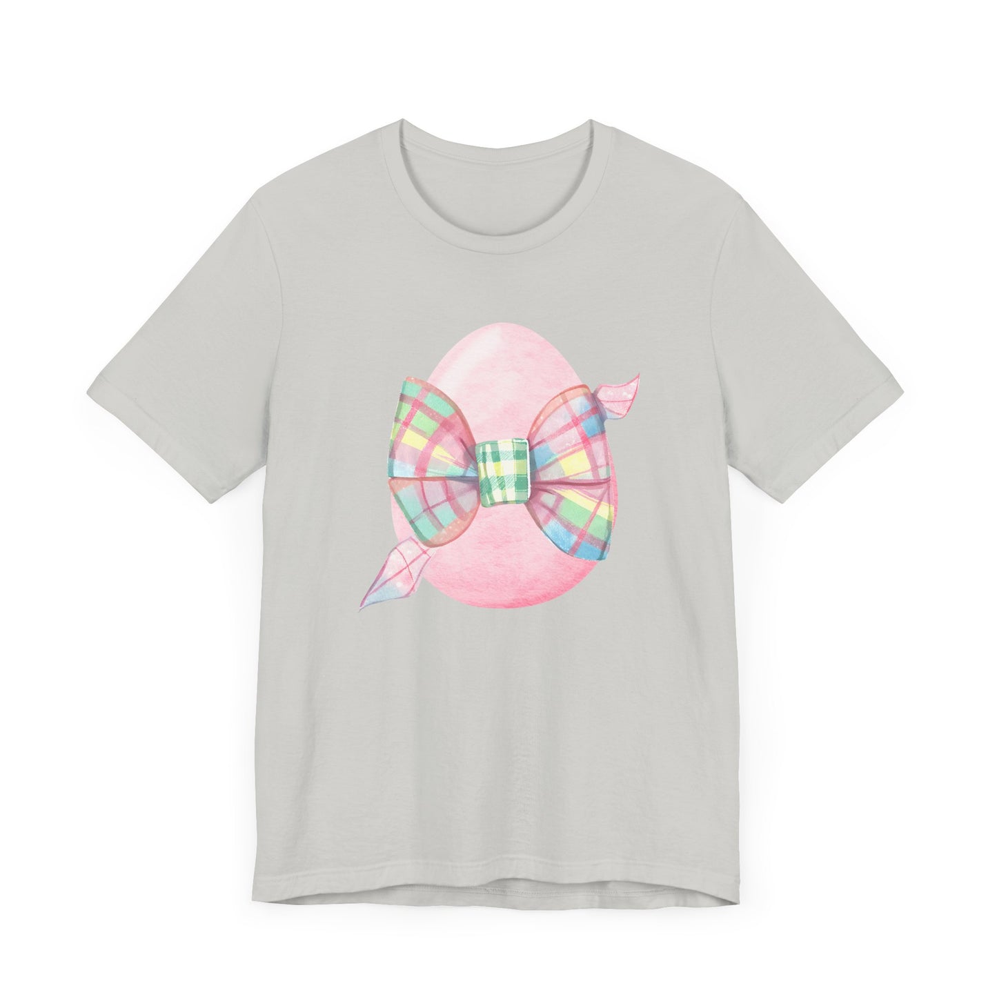 Plaid Bow Easter Egg Adult Tee