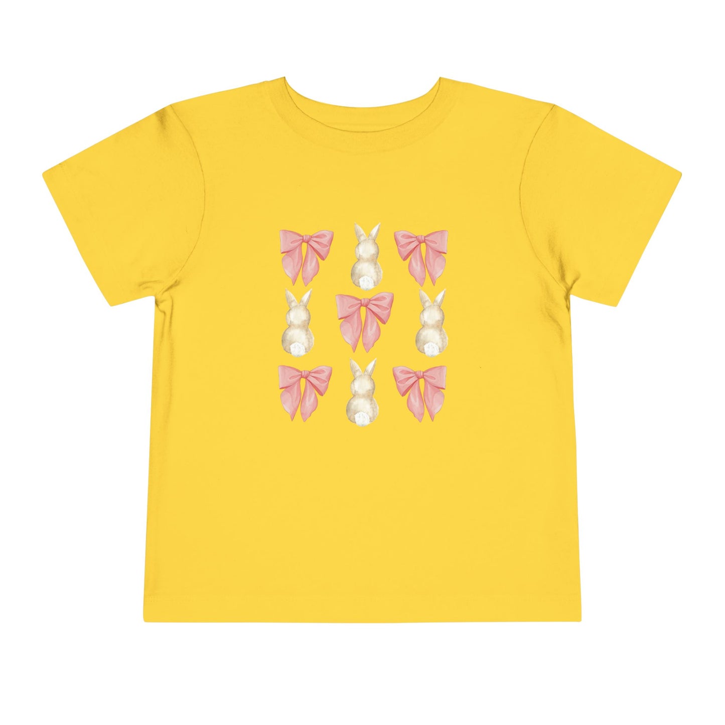 Bunnies & Pink Bow Coquette Toddler Tee