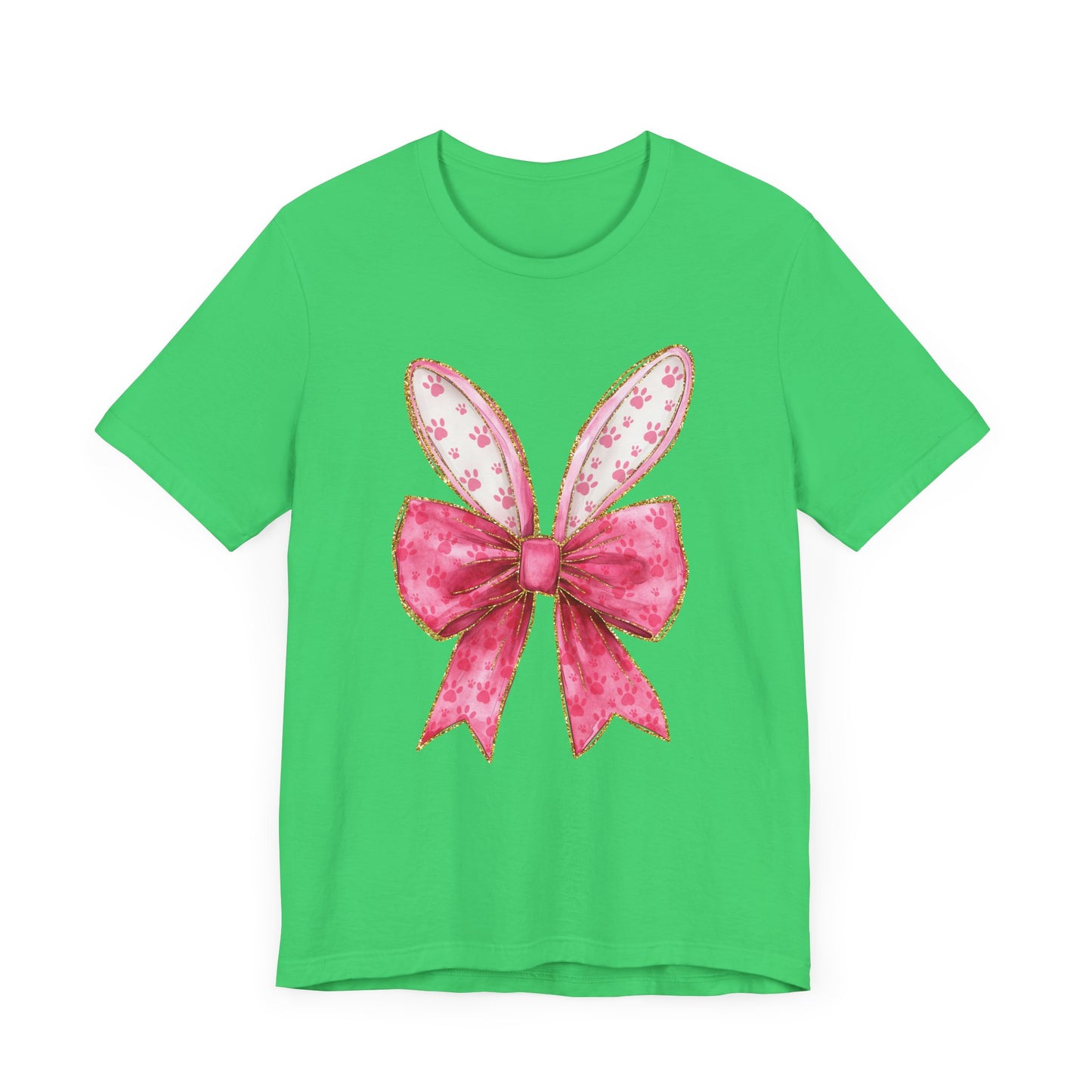 Pink Bow Bunny Ears Adult Tee