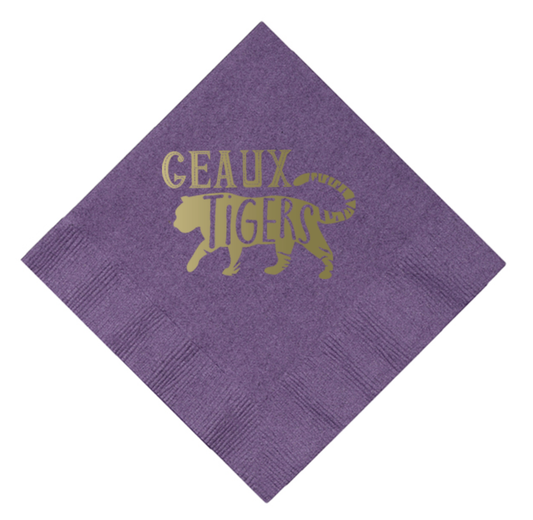 Geaux Tigers with Tiger Beverage Napkin