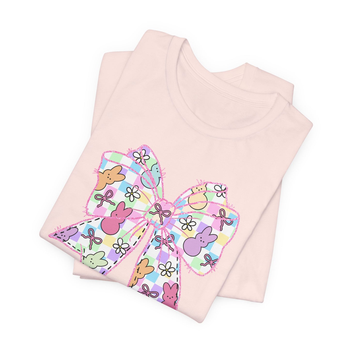 Easter Peeps Coquette Bow Adult Tee