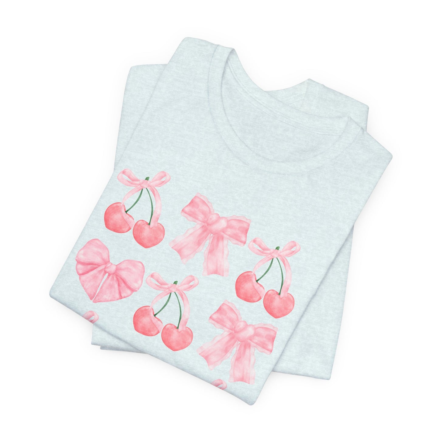 Pink Cherry Heart & Bow Tee