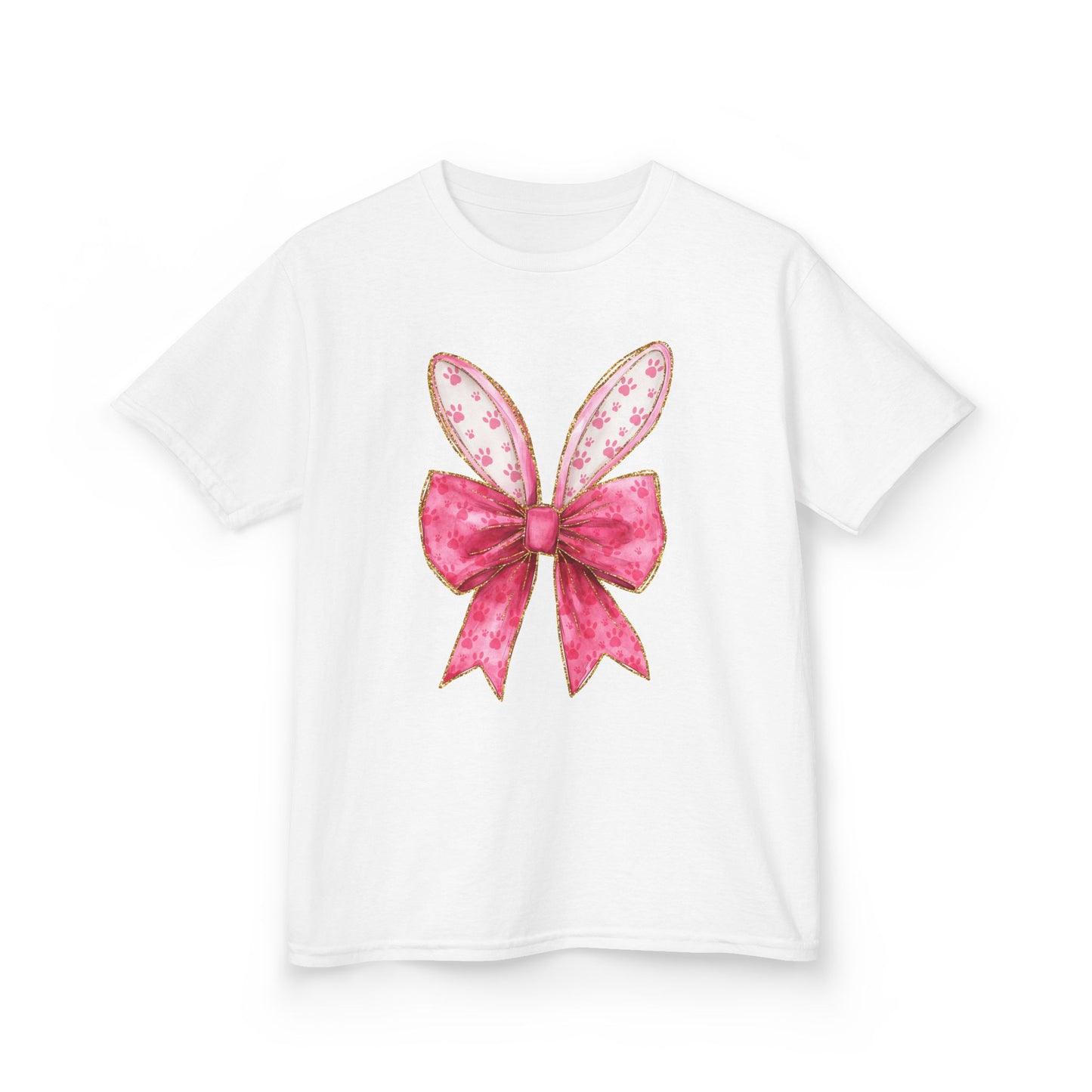 Pink Bow Bunny Ears Youth Tee