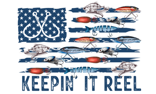 Keepin it Reel Flag DTF Transfer