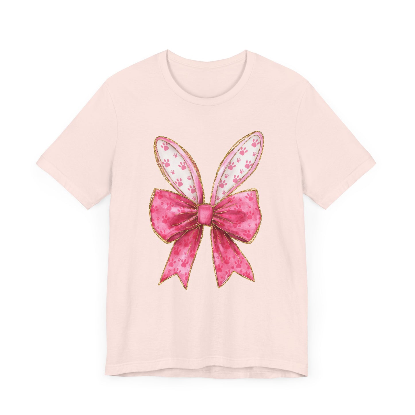 Pink Bow Bunny Ears Adult Tee