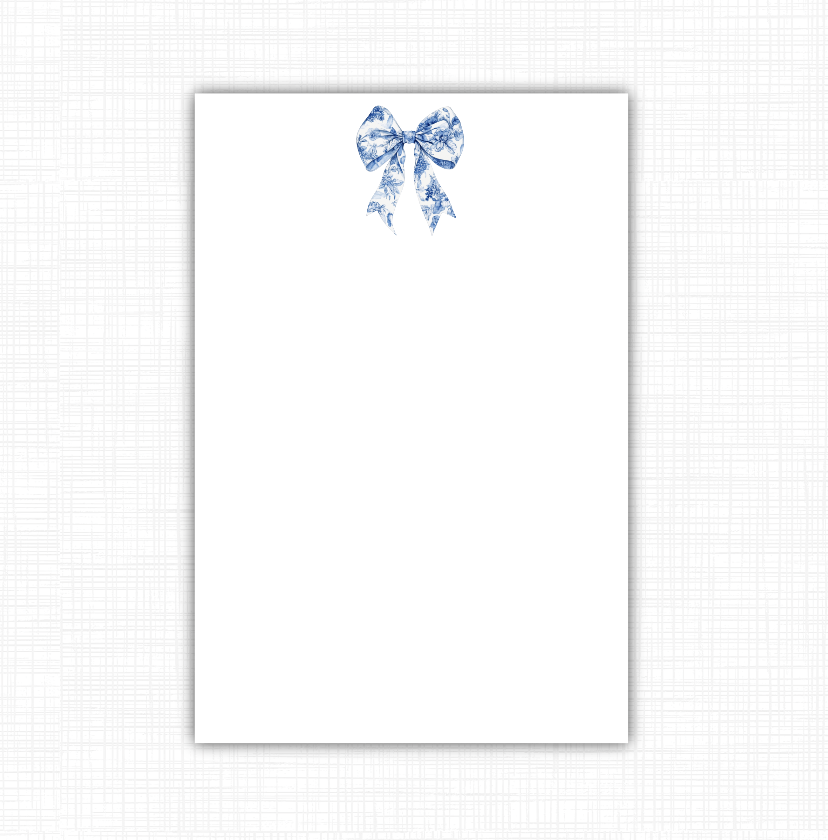 Blue Chenoise Bow Notepad