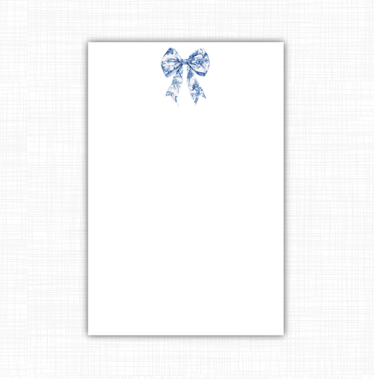 Blue Chenoise Bow Notepad