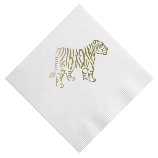 Tiger Silhouette Beverage Napkin