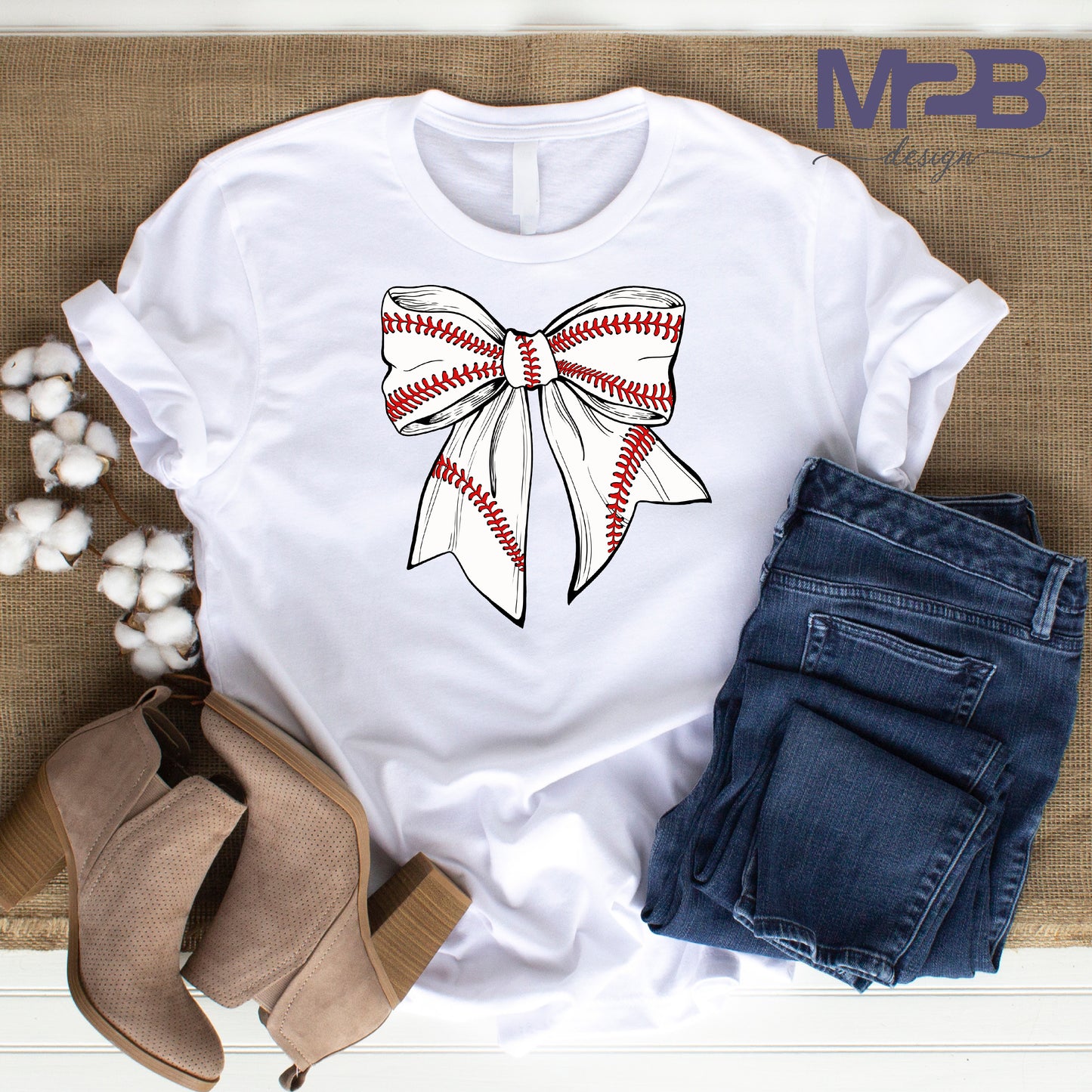 Baseball Bow Coquette DTF Transfer