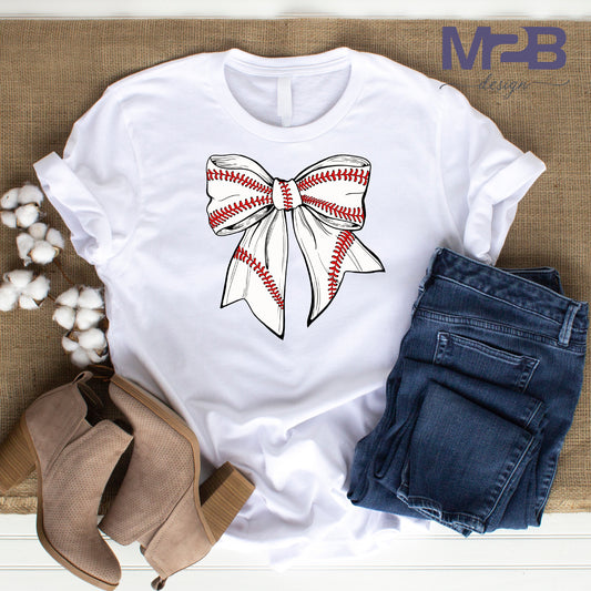 Baseball Bow Coquette DTF Transfer
