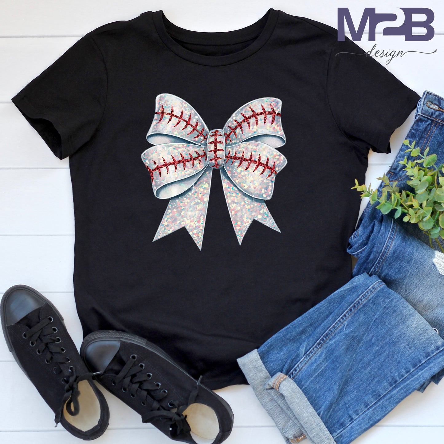 Baseball Bow DTF Transfer