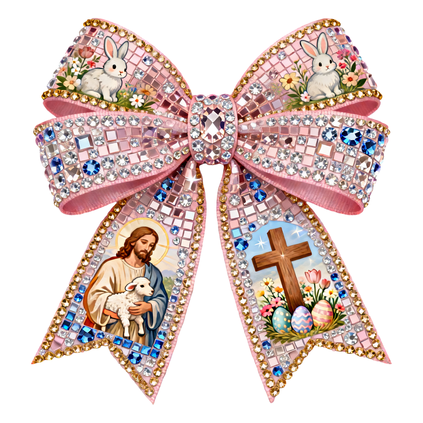 Bejeweled Easter Bow DTF Transfer