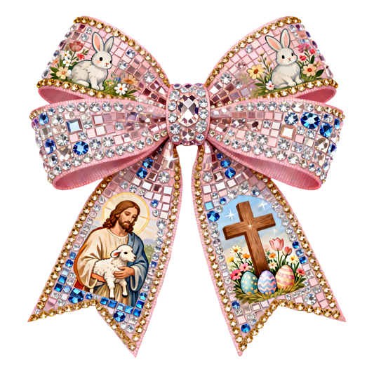 Bejeweled Easter Bow DTF Transfer