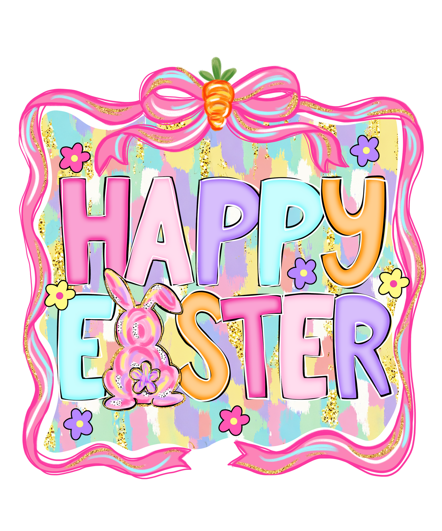 Bright Happy Easter Doodle DTF Transfer