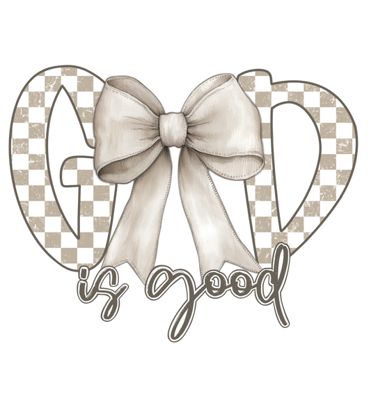 Checkered God is Good DTF Transfer