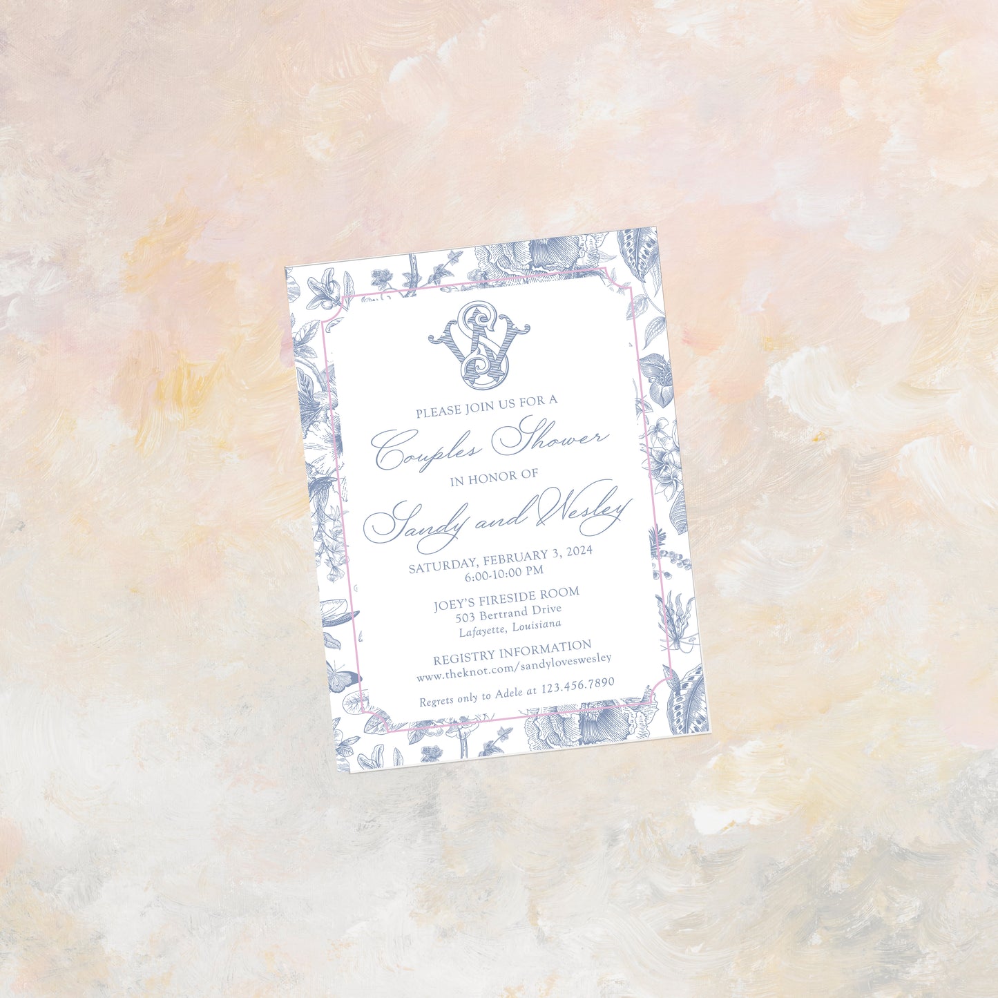 Chinoiserie Engagement Party Invitation