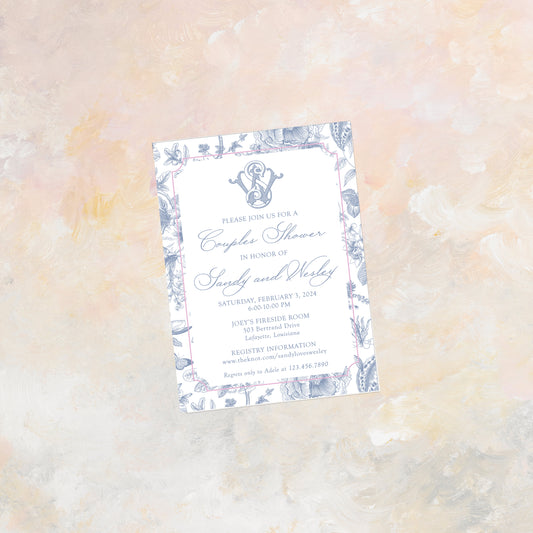 Chinoiserie Engagement Party Invitation