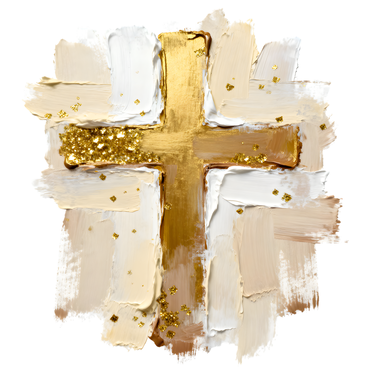 Gold Brushstroke Cross DTF Transfer