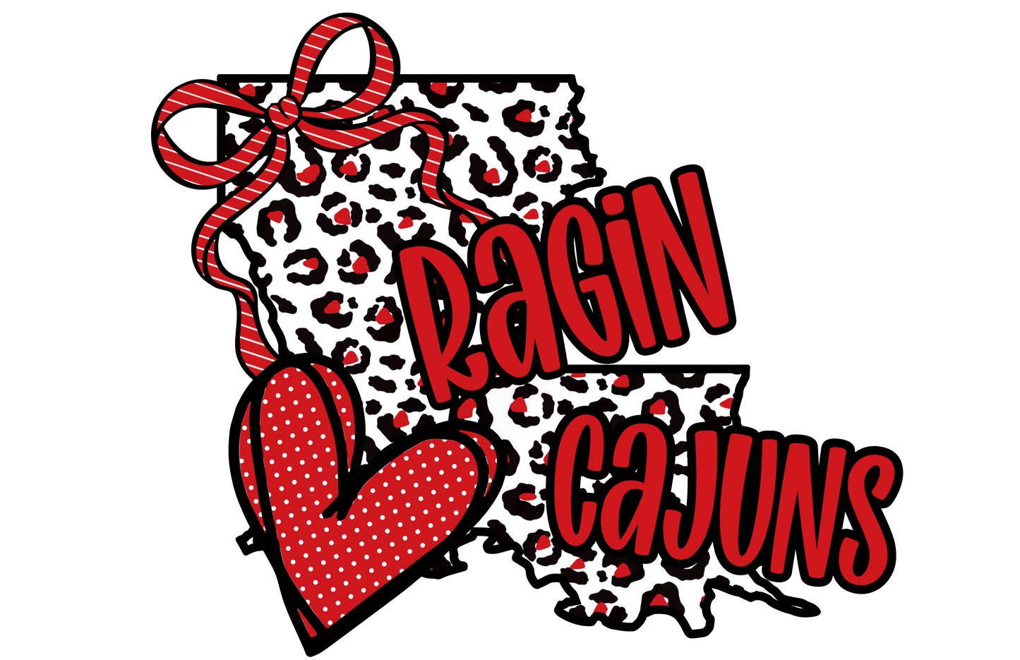 Louisiana Ragin Cajun DTF Transfer