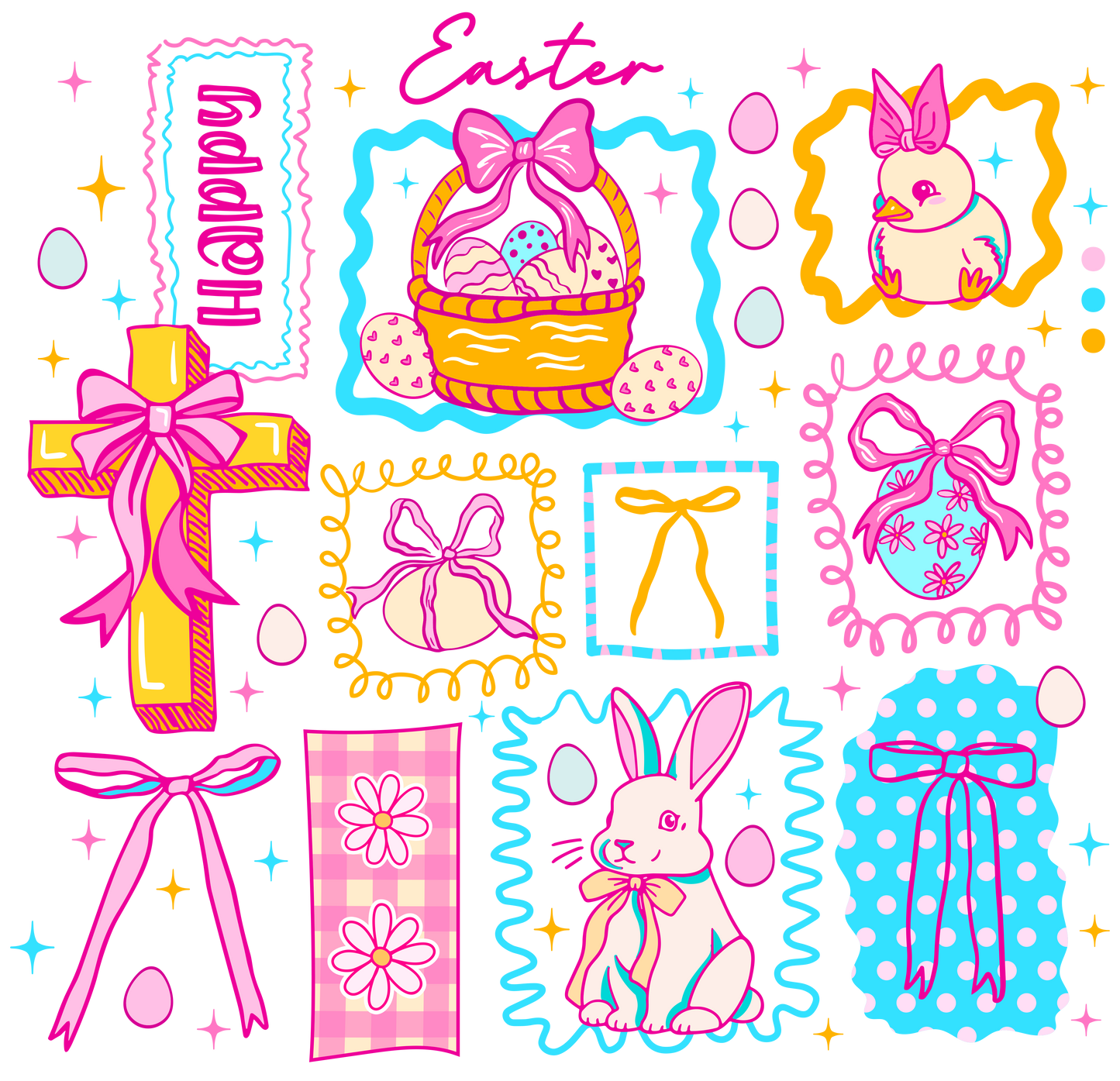 Neon Easter Coquette DTF Transfer