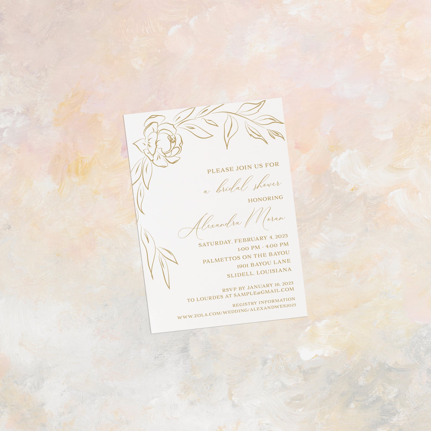 Peony Bridal Shower Invitation