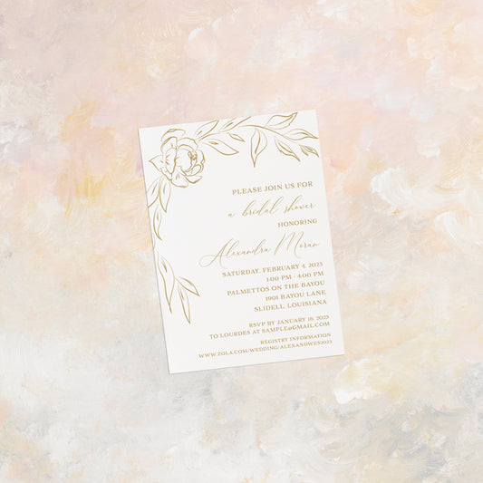Peony Bridal Shower Invitation