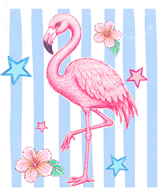 Preppy Flamingo DTF Transfer