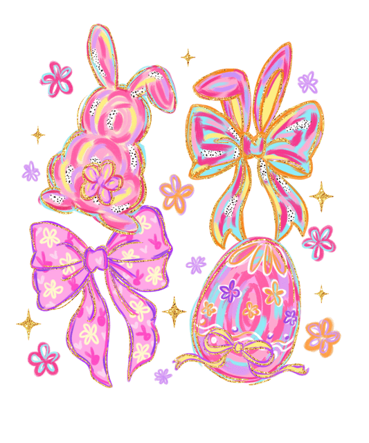 Preppy Neon Easter Collage DTF Transfer