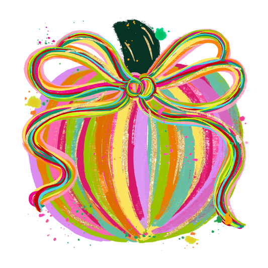 Bright Brushstroke Pumpkin DTF Transfer