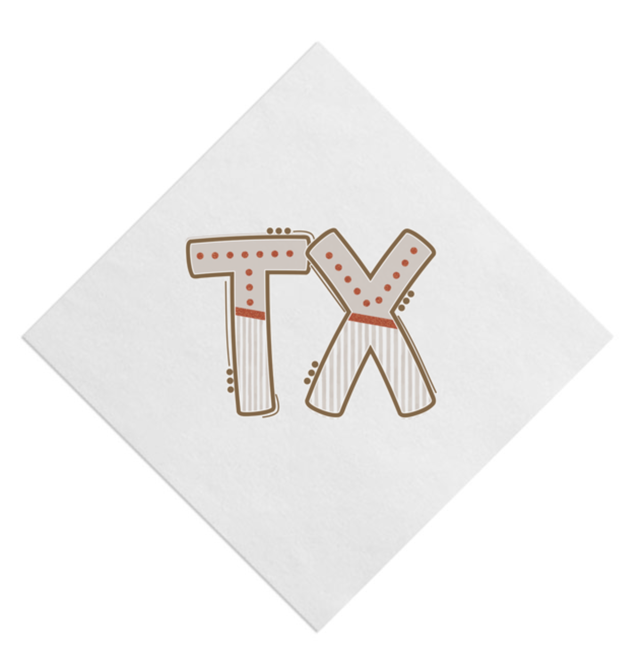 State Gameday Doodle Beverage Napkin